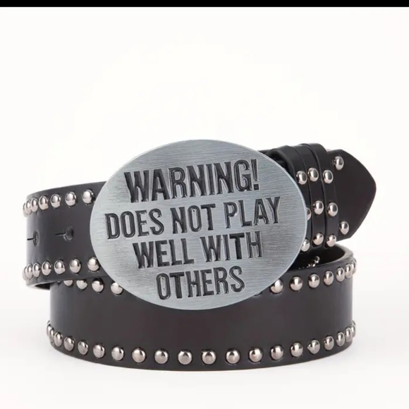 Doesn't play well with others 47" belt &  buckle set. Ace of spades not … - Picture 1 of 4